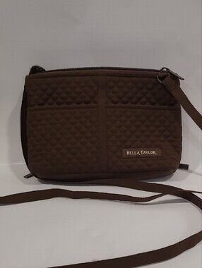 Bella Taylor Quilted Crossbody Bag in Brown